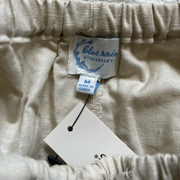 NWT Francesca’s Beige Linen Blend Shorts with Black Trim - Picture 3 of 8